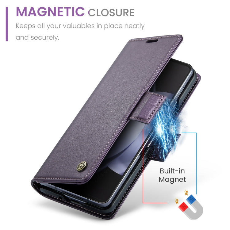 For Samsung Galaxy Z Fold5 CaseMe 023 Butterfly Buckle Litchi Texture RFID Anti-theft Leather Phone Case(Pearly Purple) - Galaxy Z Fold5 Cases by CaseMe | Online Shopping South Africa | PMC Jewellery | Buy Now Pay Later Mobicred