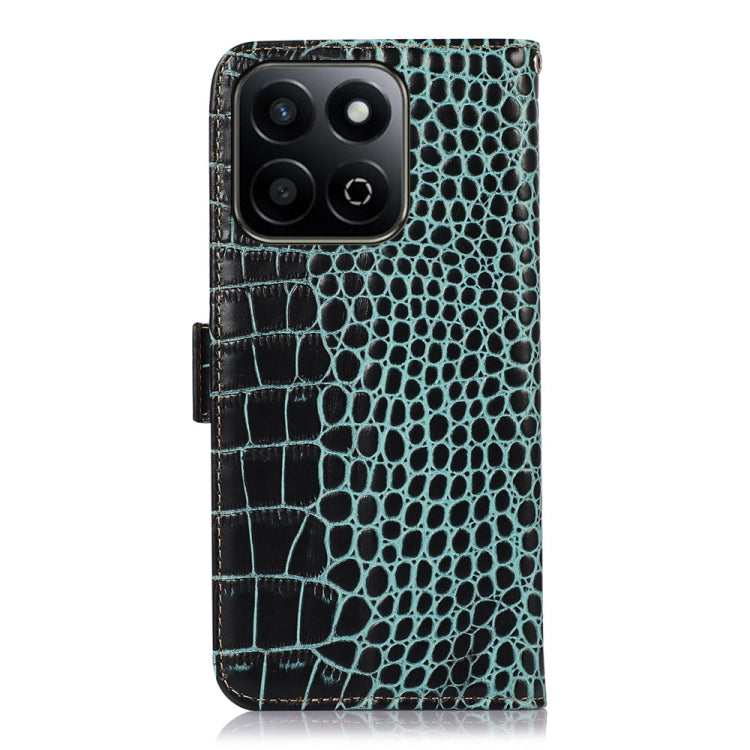 For Honor Play 60 Plus / 200 Smart Crocodile Top Layer Cowhide Leather Phone Case(Green) - Honor Cases by PMC TechLife | Online Shopping South Africa | PMC TechLife | Buy Now Pay Later Mobicred