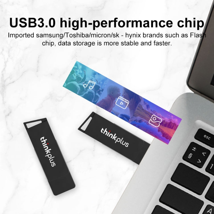 Lenovo Thinkplus USB 3.0 Rotating Flash Drive, Memory:64GB(Black) - USB Flash Drives by Lenovo | Online Shopping South Africa | PMC Jewellery | Buy Now Pay Later Mobicred