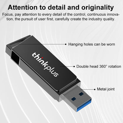 Lenovo Thinkplus USB 3.0 Rotating Flash Drive, Memory:64GB(Black) - USB Flash Drives by Lenovo | Online Shopping South Africa | PMC Jewellery | Buy Now Pay Later Mobicred