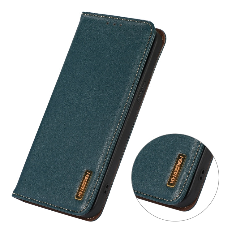 For Honor 100 Pro KHAZNEH Nappa Top Layer Cowhide Leather Phone Case(Green) - Honor Cases by PMC TechLife | Online Shopping South Africa | PMC TechLife | Buy Now Pay Later Mobicred