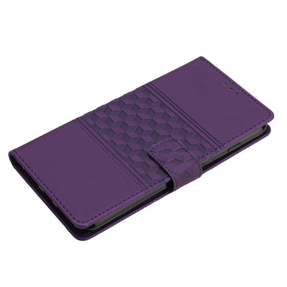 For iPhone 16 Plus Diamond Embossed Skin Feel Leather Phone Case(Purple) - iPhone 16 Plus Cases by PMC Jewellery | Online Shopping South Africa | PMC Jewellery | Buy Now Pay Later Mobicred