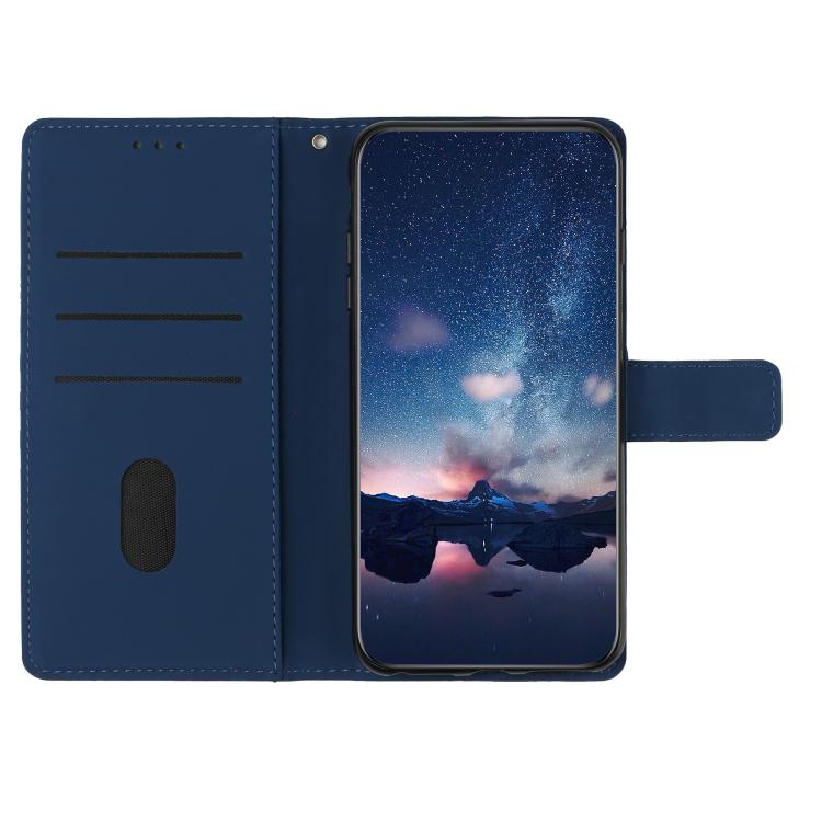 For iPhone 16e Diamond Embossed Skin Feel Leather Phone Case(Dark Blue) - iPhone 16e Cases by PMC TechLife | Online Shopping South Africa | PMC TechLife | Buy Now Pay Later Mobicred