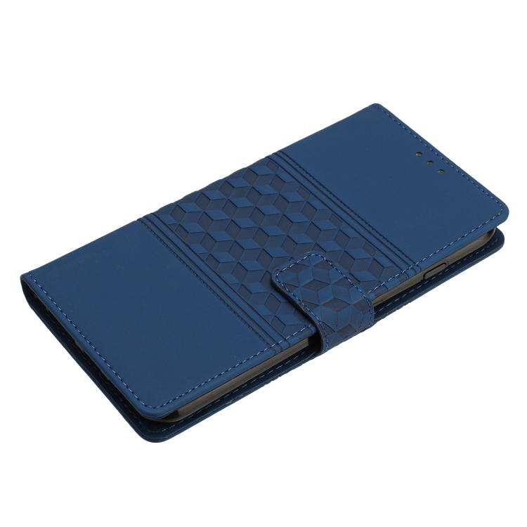 For iPhone 16e Diamond Embossed Skin Feel Leather Phone Case(Dark Blue) - iPhone 16e Cases by PMC TechLife | Online Shopping South Africa | PMC TechLife | Buy Now Pay Later Mobicred