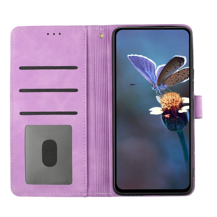 For iPhone 16 Flower Embossing Pattern Leather Phone Case(Purple) - iPhone 16 Cases by PMC TechLife | Online Shopping South Africa | PMC TechLife | Buy Now Pay Later Mobicred