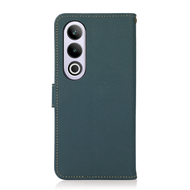 For OnePlus CE4 5G Global KHAZNEH Custer Genuine Leather RFID Phone Case(Green) - OnePlus Cases by PMC TechLife | Online Shopping South Africa | PMC TechLife | Buy Now Pay Later Mobicred