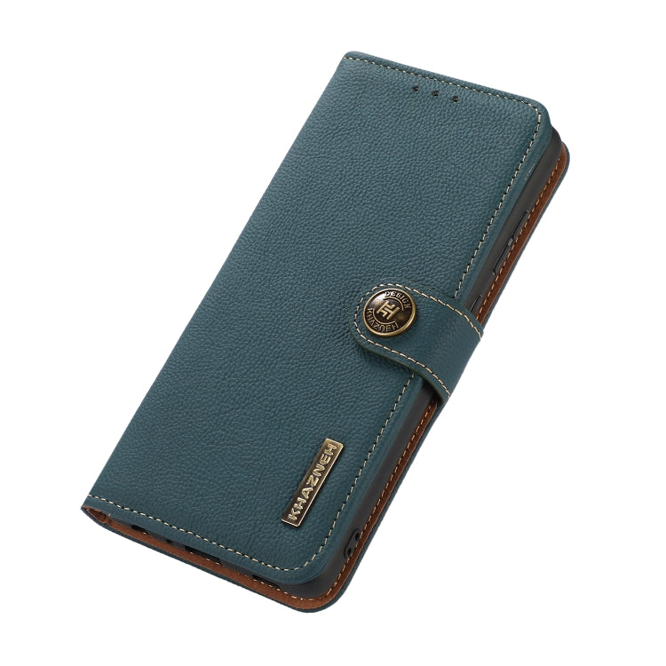 For OnePlus CE4 5G Global KHAZNEH Custer Genuine Leather RFID Phone Case(Green) - OnePlus Cases by PMC TechLife | Online Shopping South Africa | PMC TechLife | Buy Now Pay Later Mobicred
