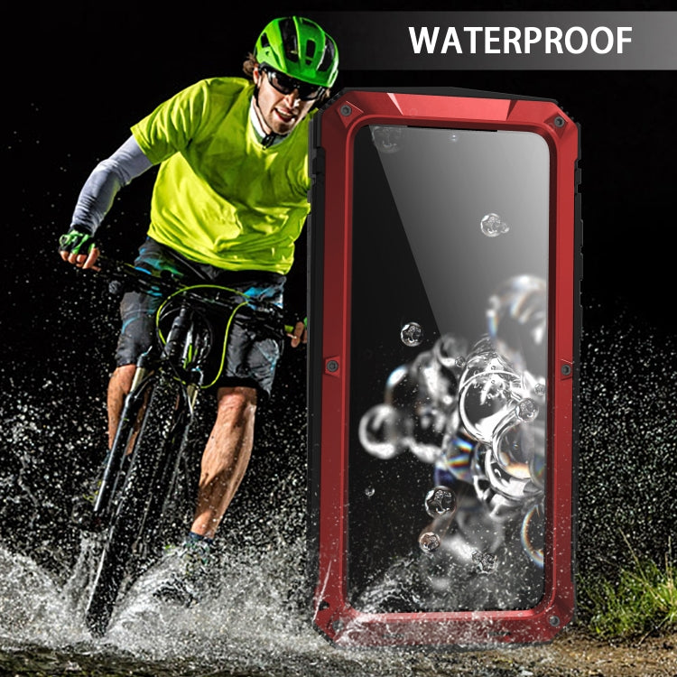 For Samsung Galaxy S20 Ultra R-JUST Waterproof Shockproof Dustproof Metal + Silicone Protective Case(Red) - free shipping - PMC TechLife - Order now!