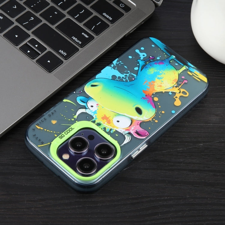 For iPhone 16 Animal Pattern Oil Painting Series PC + TPU Phone Case(Clown) - iPhone 16 Cases by PMC Jewellery | Online Shopping South Africa | PMC Jewellery | Buy Now Pay Later Mobicred