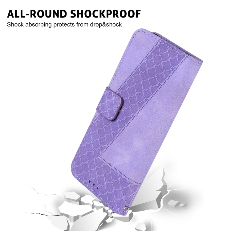 For iPhone 16 Pro Seven-shaped Embossed Leather Phone Case(Purple) - iPhone 16 Pro Cases by PMC Jewellery | Online Shopping South Africa | PMC Jewellery | Buy Now Pay Later Mobicred