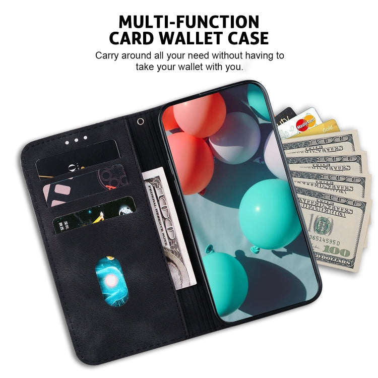 For iPhone 16 Seven-shaped Embossed Leather Phone Case(Black) - iPhone 16 Cases by PMC TechLife | Online Shopping South Africa | PMC TechLife | Buy Now Pay Later Mobicred