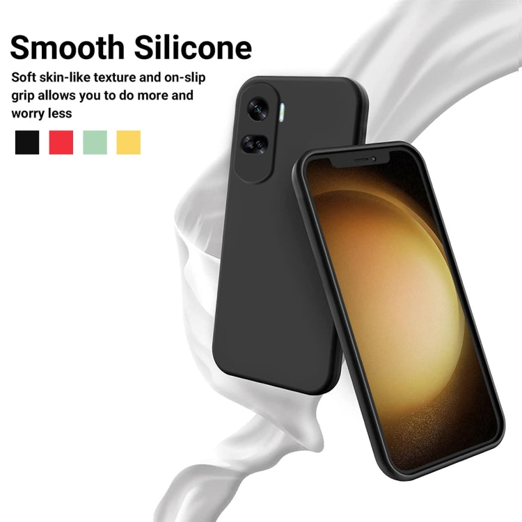 For Honor 90 Lite / X50i Pure Color Liquid Silicone Shockproof Phone Case(Black) - Honor Cases by PMC Jewellery | Online Shopping South Africa | PMC Jewellery | Buy Now Pay Later Mobicred