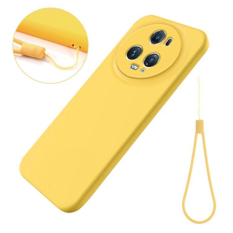 For Honor Magic5 Pro Solid Color Liquid Silicone Dropproof Full Coverage Phone Case(Yellow) - Honor Cases by PMC TechLife | Online Shopping South Africa | PMC TechLife | Buy Now Pay Later Mobicred