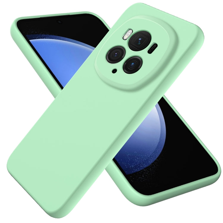 For Honor Magic6 Pro Pure Color Liquid Silicone Shockproof Phone Case(Green) - Honor Cases by PMC TechLife | Online Shopping South Africa | PMC TechLife | Buy Now Pay Later Mobicred