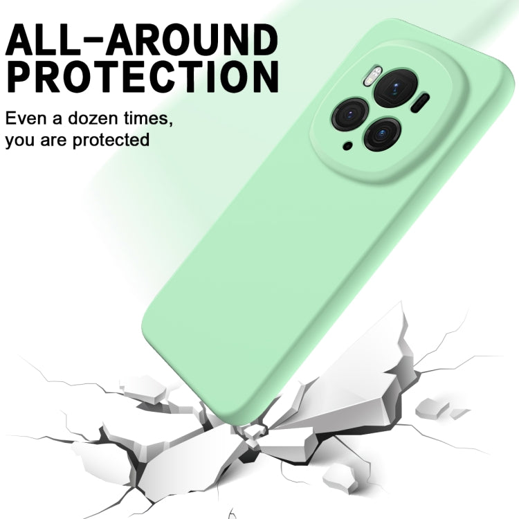 For Honor Magic6 Pro Pure Color Liquid Silicone Shockproof Phone Case(Green) - Honor Cases by PMC TechLife | Online Shopping South Africa | PMC TechLife | Buy Now Pay Later Mobicred