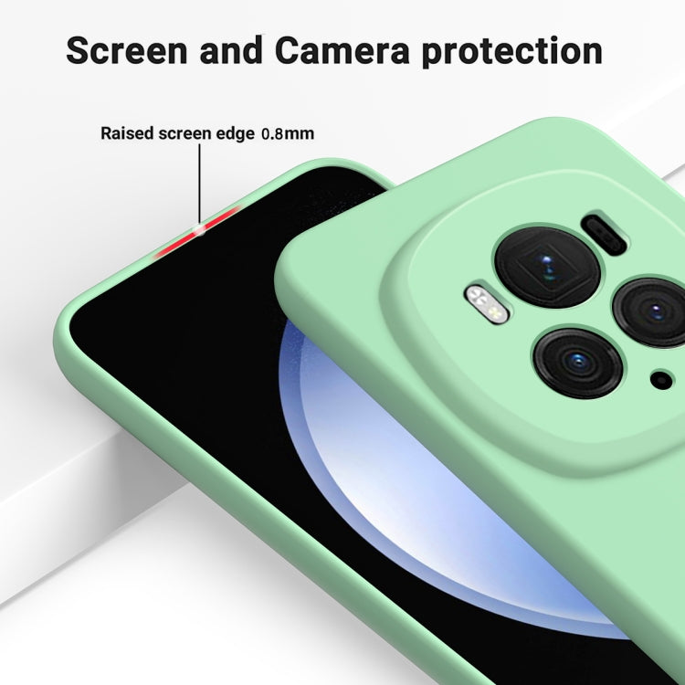 For Honor Magic6 Pro Pure Color Liquid Silicone Shockproof Phone Case(Green) - Honor Cases by PMC TechLife | Online Shopping South Africa | PMC TechLife | Buy Now Pay Later Mobicred