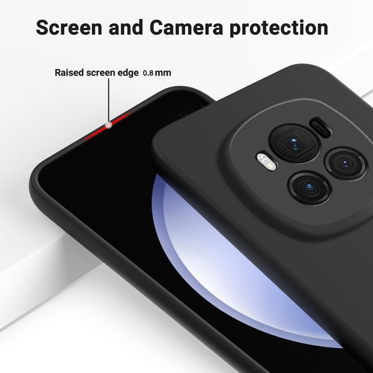 For Honor Magic6 Pure Color Liquid Silicone Shockproof Phone Case(Black) - Honor Cases by PMC TechLife | Online Shopping South Africa | PMC TechLife | Buy Now Pay Later Mobicred