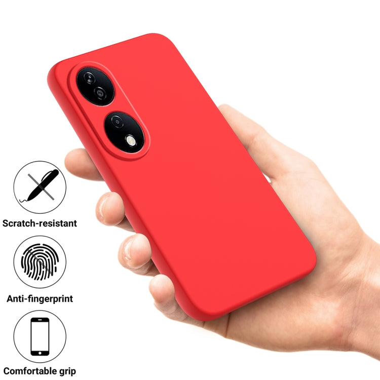 For Honor 90 Smart Solid Color Liquid Silicone Dropproof Full Coverage Phone Case(Red) - Honor Cases by PMC TechLife | Online Shopping South Africa | PMC TechLife | Buy Now Pay Later Mobicred