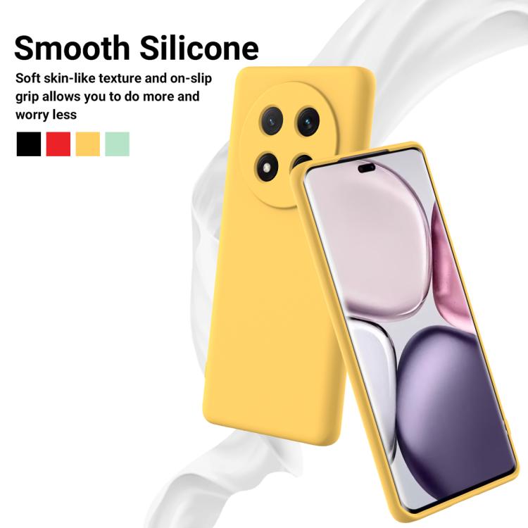 For Honor Magic7 Lite Solid Color Liquid Silicone Dropproof Full Coverage Phone Case(Yellow) - free shipping - PMC TechLife - Order now!