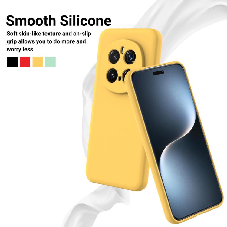 For Honor Magic7 Pro Solid Color Liquid Silicone Dropproof Full Coverage Phone Case(Yellow) - free shipping - PMC TechLife - Order now!