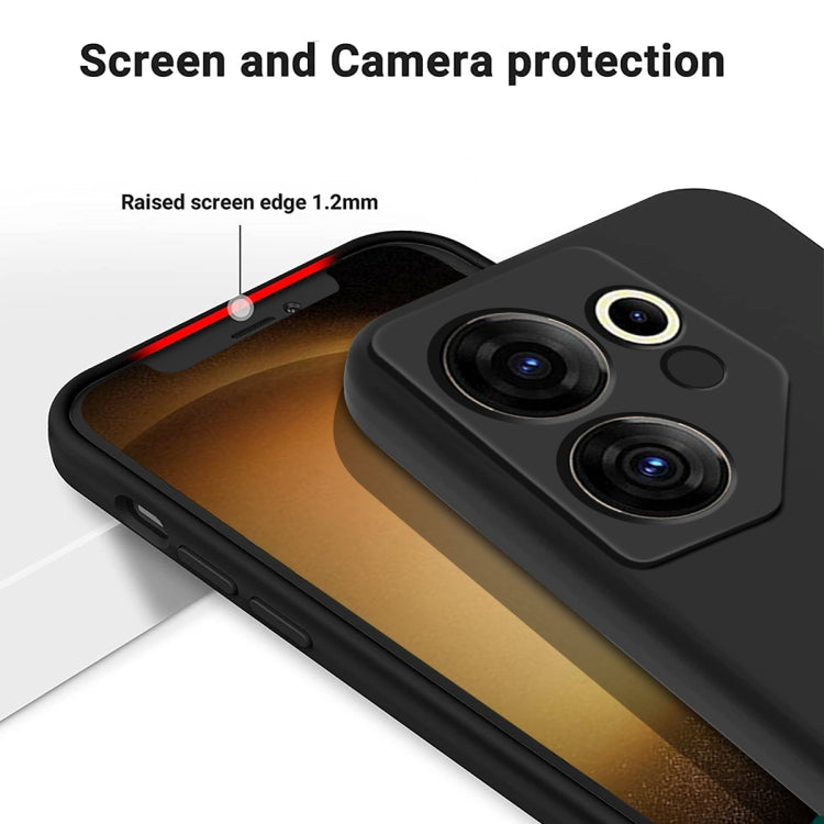 For Tecno Camon 20 Premier Pure Color Liquid Silicone Shockproof Phone Case(Black) - Tecno Cases by PMC TechLife | Online Shopping South Africa | PMC TechLife