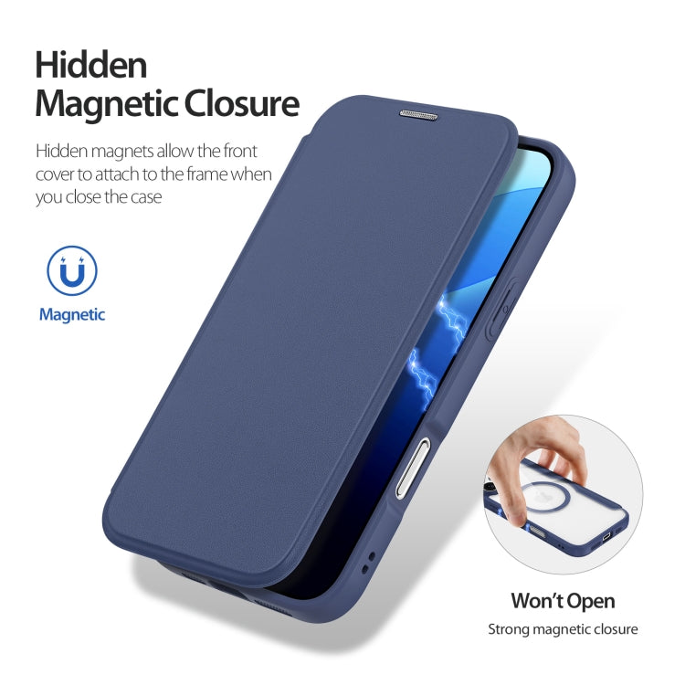 For iPhone 16 Pro DUX DUCIS Skin X Pro Series Magsafe PC + TPU Phone Leather Case(Blue) - iPhone 16 Pro Cases by DUX DUCIS | Online Shopping South Africa | PMC Jewellery | Buy Now Pay Later Mobicred