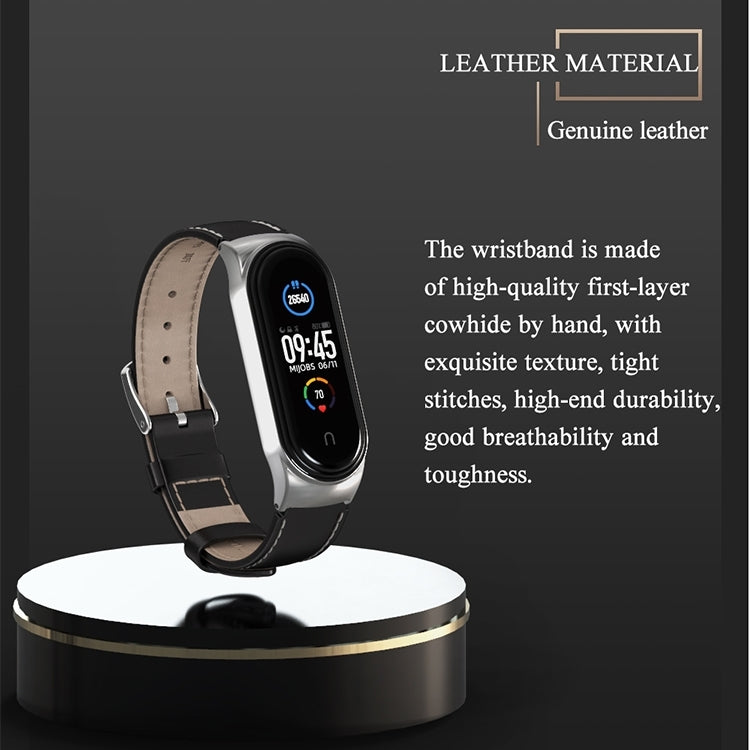 For Xiaomi Mi Band 8 Mijobs CS Case Microfiber PU Leather Watch Band(Black Silver) - free shipping - PMc TechLife - Order now!