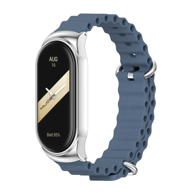 For Xiaomi Mi Band 8 Mijobs CS Case Marine Silicone Breathable Watch Band(Space Blue Silver) - free shipping - PMc TechLife - Order now!