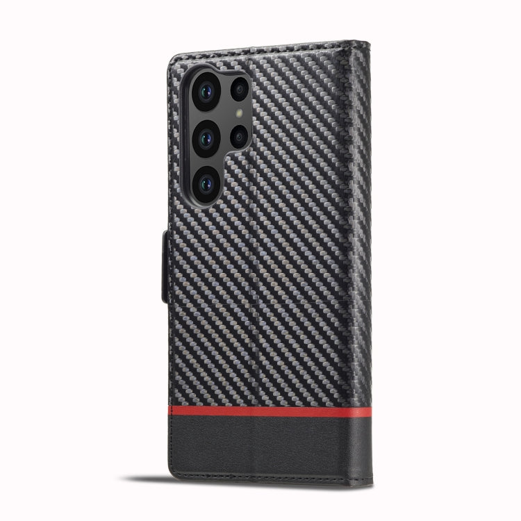 For Samsung Galaxy S24 Ultra 5G LC.IMEEKE Carbon Fiber Leather Phone Case(Horizontal Black) - Galaxy S24 Ultra 5G Cases by LC.IMEEKE | Online Shopping South Africa | PMC Jewellery | Buy Now Pay Later Mobicred