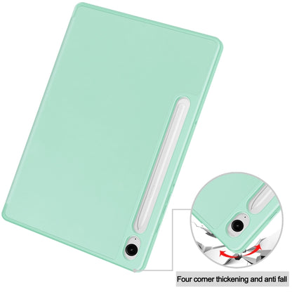 For Samsung Galaxy Tab S9 FE 3-Fold Pure Color TPU Smart Leather Tablet Case with Pen Slot(Mint Green) - Galaxy Tab S9 FE by PMC Jewellery | Online Shopping South Africa | PMC Jewellery | Buy Now Pay Later Mobicred