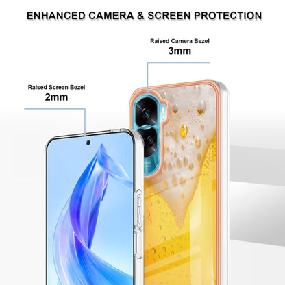 For Honor 90 Lite 5G Electroplating Marble Dual-side IMD Phone Case(Draft Beer) - Honor Cases by PMC Jewellery | Online Shopping South Africa | PMC Jewellery | Buy Now Pay Later Mobicred