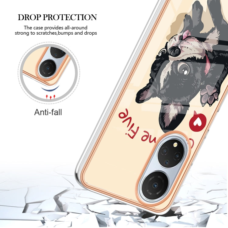 For Honor X7 Electroplating Marble Dual-side IMD Phone Case(Lucky Dog) - Honor Cases by PMC Jewellery | Online Shopping South Africa | PMC Jewellery | Buy Now Pay Later Mobicred