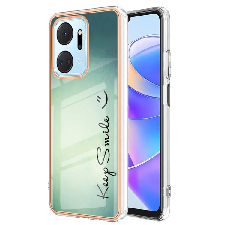 For Honor X7a Electroplating Marble Dual-side IMD Phone Case(Smile) - Honor Cases by PMC Jewellery | Online Shopping South Africa | PMC Jewellery | Buy Now Pay Later Mobicred