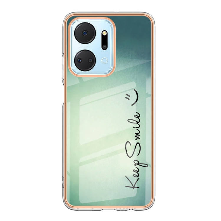 For Honor X7a Electroplating Marble Dual-side IMD Phone Case(Smile) - Honor Cases by PMC Jewellery | Online Shopping South Africa | PMC Jewellery | Buy Now Pay Later Mobicred