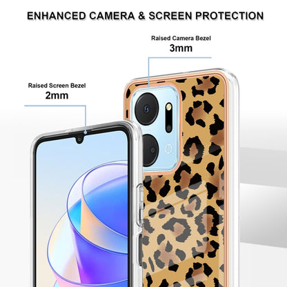 For Honor X7a Electroplating Marble Dual-side IMD Phone Case(Leopard Print) - Honor Cases by PMC Jewellery | Online Shopping South Africa | PMC Jewellery | Buy Now Pay Later Mobicred