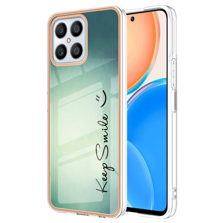 For Honor X8 4G Electroplating Marble Dual-side IMD Phone Case(Smile) - Honor Cases by PMC TechLife | Online Shopping South Africa | PMC TechLife | Buy Now Pay Later Mobicred