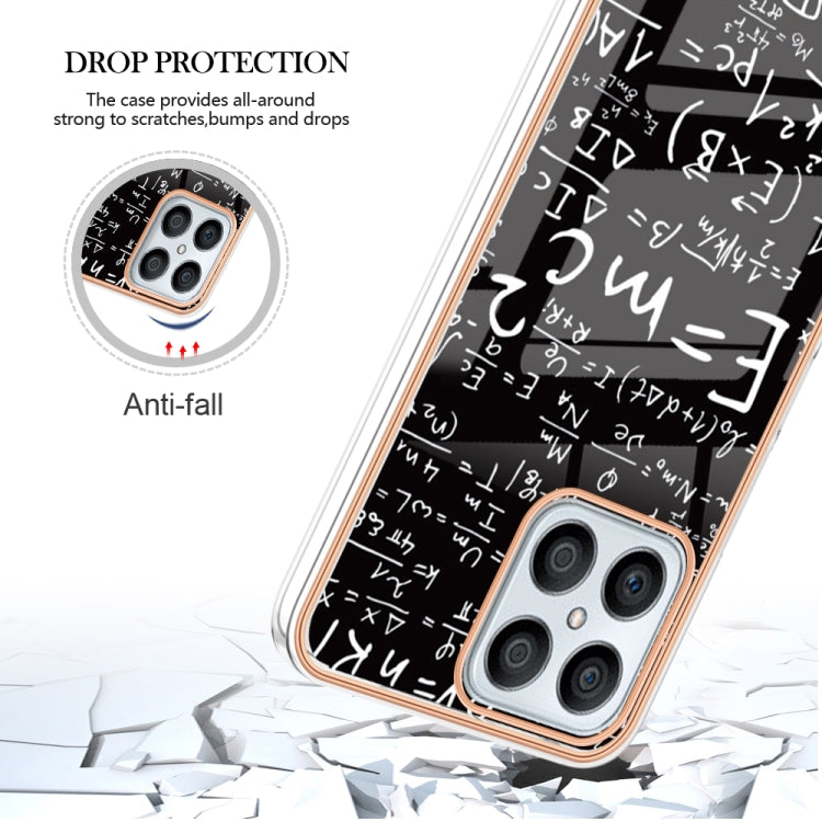 For Honor X8 4G Electroplating Marble Dual-side IMD Phone Case(Equation) - Honor Cases by PMC TechLife | Online Shopping South Africa | PMC TechLife | Buy Now Pay Later Mobicred