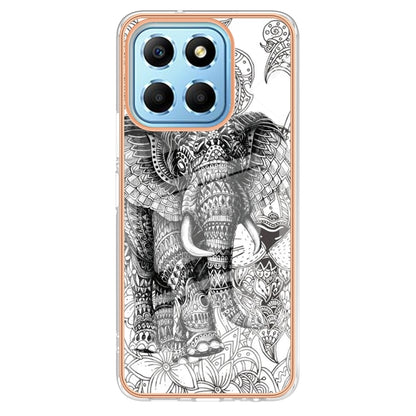 For Honor X8 5G / X6 4G Electroplating Marble Dual-side IMD Phone Case(Totem Elephant) - Honor Cases by PMC Jewellery | Online Shopping South Africa | PMC Jewellery | Buy Now Pay Later Mobicred