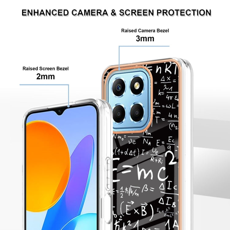 For Honor X8 5G / X6 4G Electroplating Marble Dual-side IMD Phone Case(Equation) - Honor Cases by PMC TechLife | Online Shopping South Africa | PMC TechLife | Buy Now Pay Later Mobicred