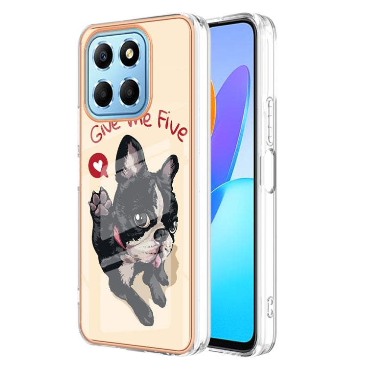 For Honor X8 5G / X6 4G Electroplating Marble Dual-side IMD Phone Case(Lucky Dog) - Honor Cases by PMC Jewellery | Online Shopping South Africa | PMC Jewellery | Buy Now Pay Later Mobicred