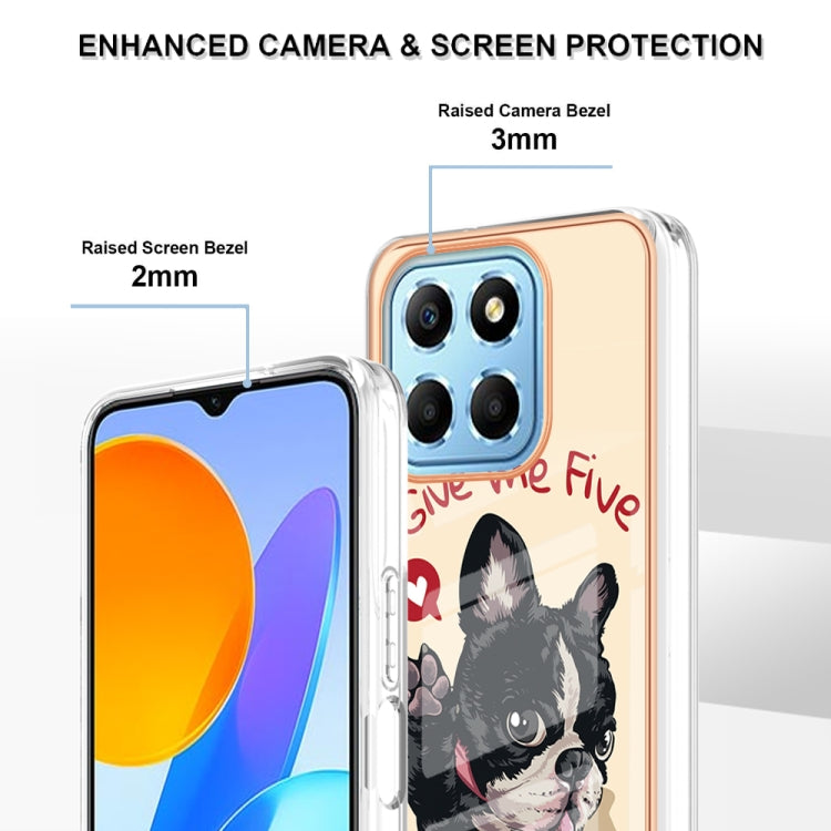 For Honor X8 5G / X6 4G Electroplating Marble Dual-side IMD Phone Case(Lucky Dog) - Honor Cases by PMC Jewellery | Online Shopping South Africa | PMC Jewellery | Buy Now Pay Later Mobicred