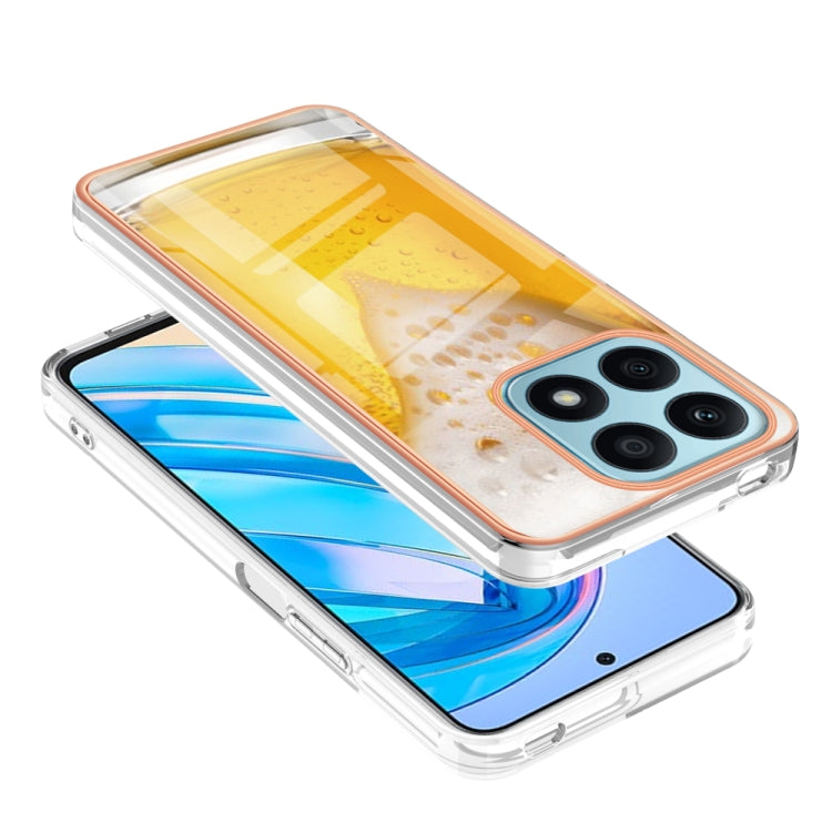 For Honor X8a Electroplating Marble Dual-side IMD Phone Case(Draft Beer) - Honor Cases by PMC Jewellery | Online Shopping South Africa | PMC Jewellery | Buy Now Pay Later Mobicred