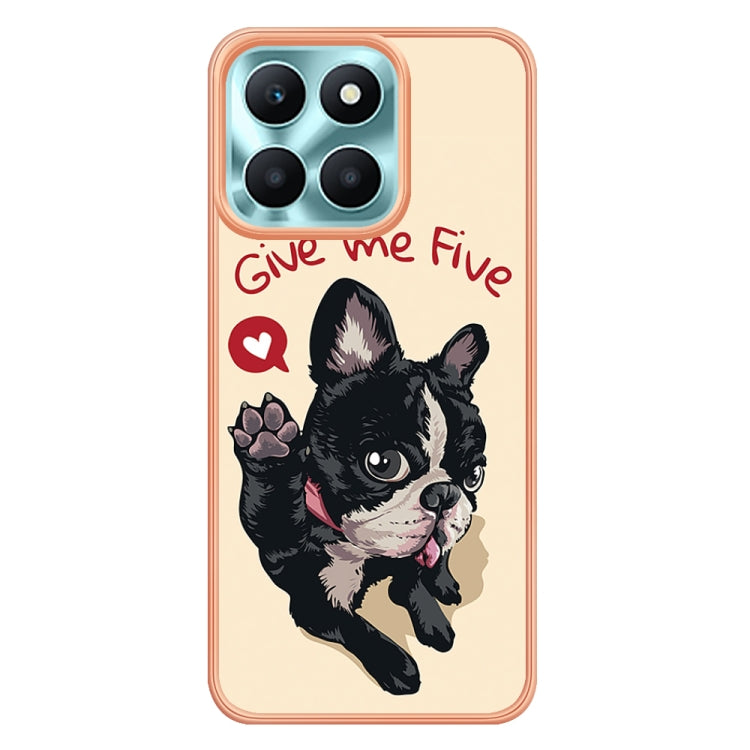 For Honor X6a Electroplating Marble Dual-side IMD Phone Case(Lucky Dog) - Honor Cases by PMC Jewellery | Online Shopping South Africa | PMC Jewellery | Buy Now Pay Later Mobicred