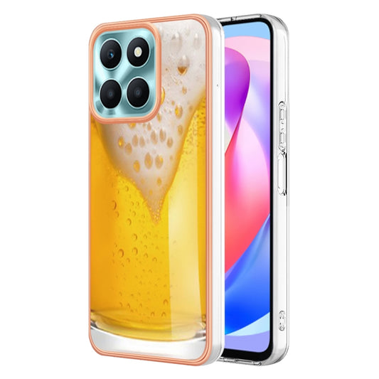 For Honor X6a Electroplating Marble Dual-side IMD Phone Case(Draft Beer) - Honor Cases by PMC Jewellery | Online Shopping South Africa | PMC Jewellery | Buy Now Pay Later Mobicred