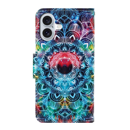 For iPhone 16 Plus 3D Colored Drawing Flip Leather Phone Case(Mandala) - iPhone 16 Plus Cases by PMC Jewellery | Online Shopping South Africa | PMC Jewellery | Buy Now Pay Later Mobicred