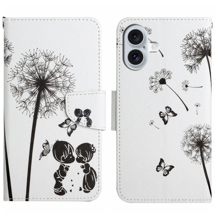 For iPhone 16 Plus 3D Colored Drawing Flip Leather Phone Case(Dandelions) - iPhone 16 Plus Cases by PMC Jewellery | Online Shopping South Africa | PMC Jewellery | Buy Now Pay Later Mobicred