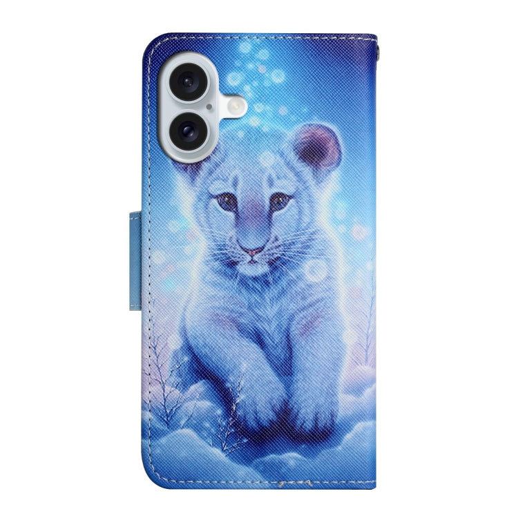 For iPhone 16 3D Colored Drawing Flip Leather Phone Case(Leopard) - iPhone 16 Cases by PMC TechLife | Online Shopping South Africa | PMC TechLife | Buy Now Pay Later Mobicred
