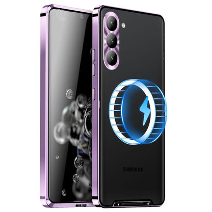 For Samsung Galaxy S25+ 5G MagSafe Magnetic Frosted Metal Phone Case(Purple) - Galaxy S25+ 5G Cases by PMC Jewellery | Online Shopping South Africa | PMC Jewellery | Buy Now Pay Later Mobicred