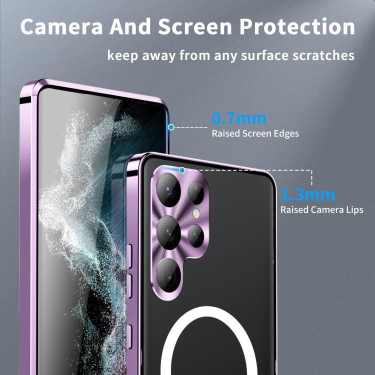 For Samsung Galaxy S25 Ultra 5G MagSafe Magnetic Frosted Metal Phone Case(Purple) - Galaxy S25 Ultra 5G Cases by PMC Jewellery | Online Shopping South Africa | PMC Jewellery | Buy Now Pay Later Mobicred