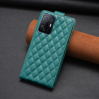 For Xiaomi Mi 11T / 11T Pro Diamond Lattice Vertical Flip Leather Phone Case(Green) - Xiaomi Cases by PMC Jewellery | Online Shopping South Africa | PMC Jewellery | Buy Now Pay Later Mobicred